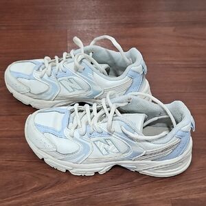 New Balance Sky Blue and White Athletic Shoes